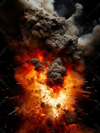 Imagem estilo textura explosao de fogo e fumaca com particulas 19