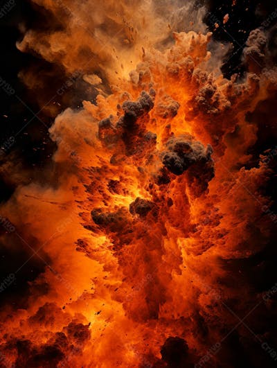 Imagem Estilo  Textura Explosao De Fogo E Fumaca Com Particulas 20