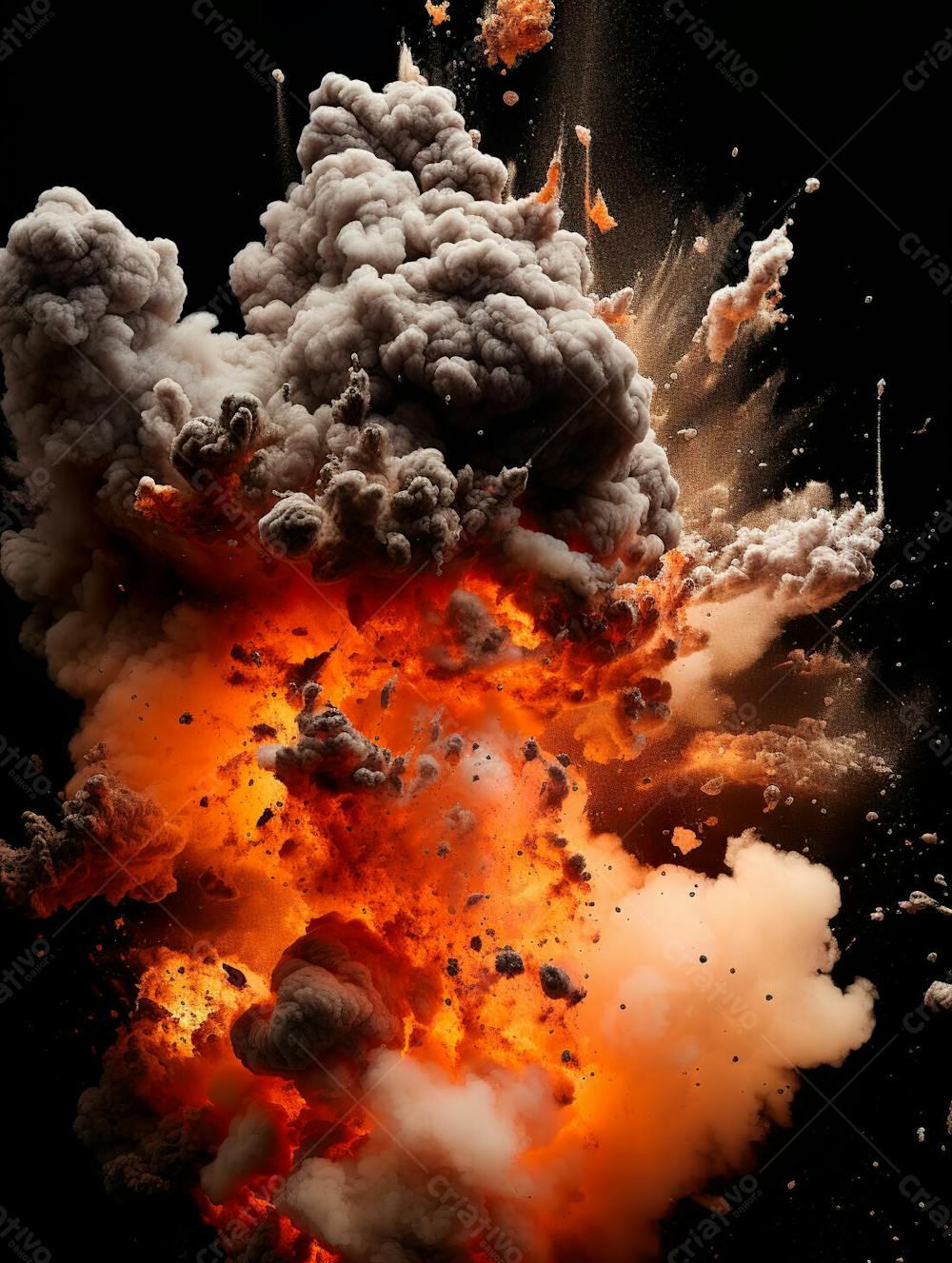 Fire and smoke explosion on black background | Fotos IA Premium [download]