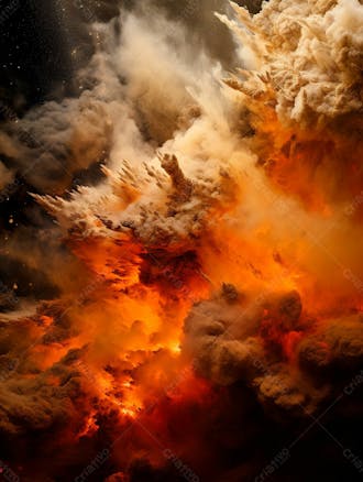 Imagem estilo textura explosao de fogo e fumaca com particulas 25