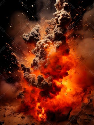 Imagem estilo textura explosao de fogo e fumaca com particulas 26