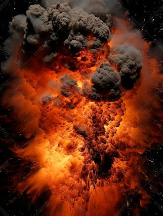 Imagem estilo textura explosao de fogo e fumaca com particulas 29