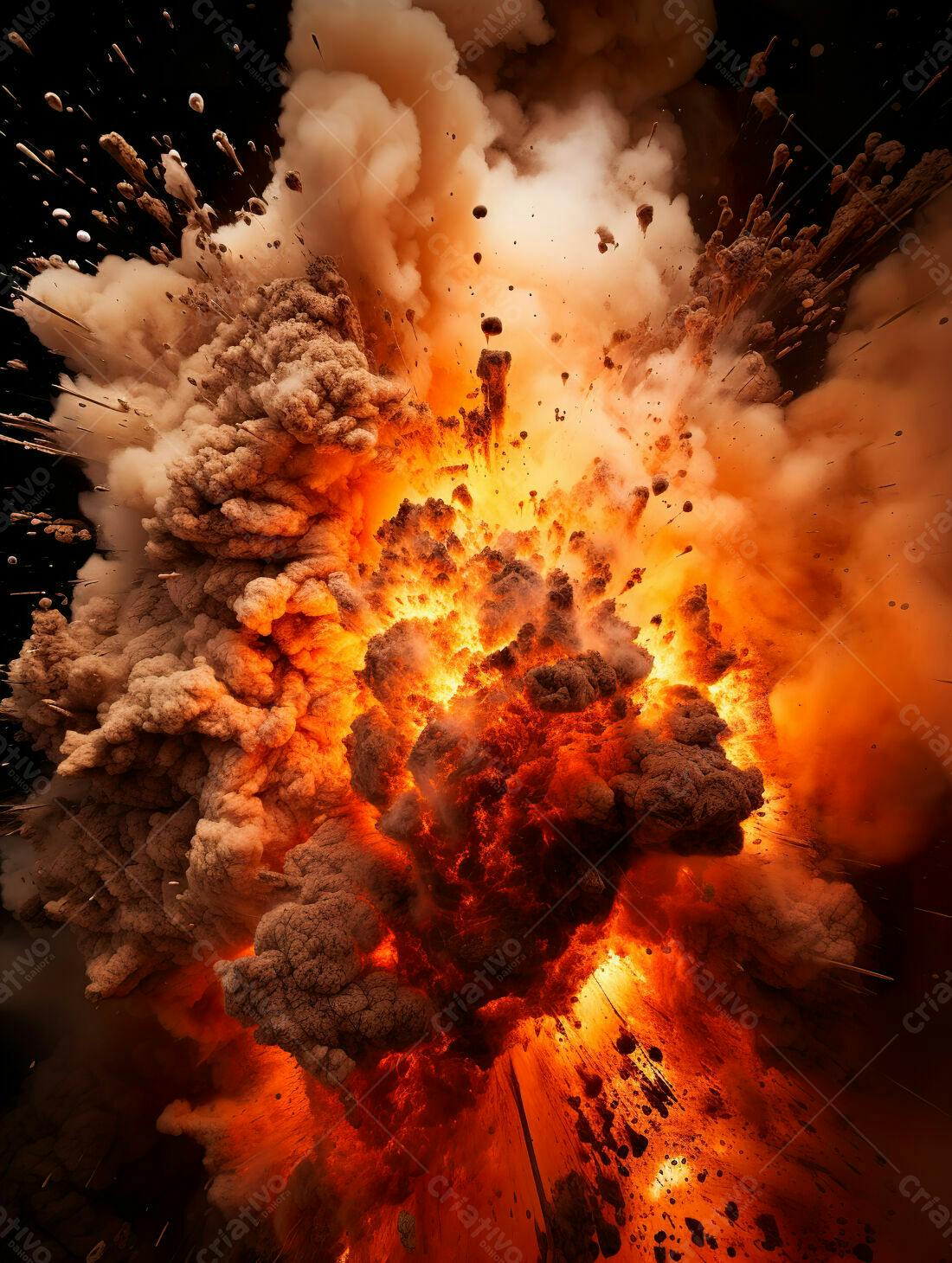 Explosão intensa tons laranja e marrom