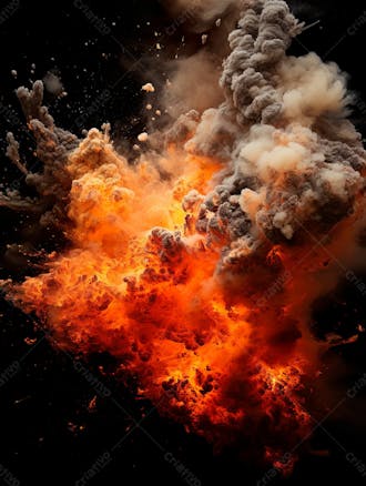 Imagem estilo textura explosao de fogo e fumaca com particulas 34