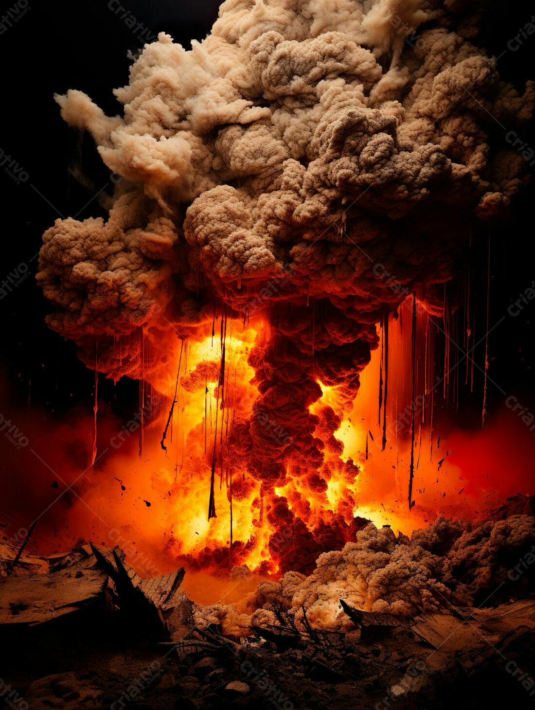 Explosão Infernal Fúria de Fogo e Cinzas