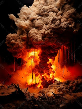 Imagem estilo textura explosao de fogo e fumaca com particulas 36