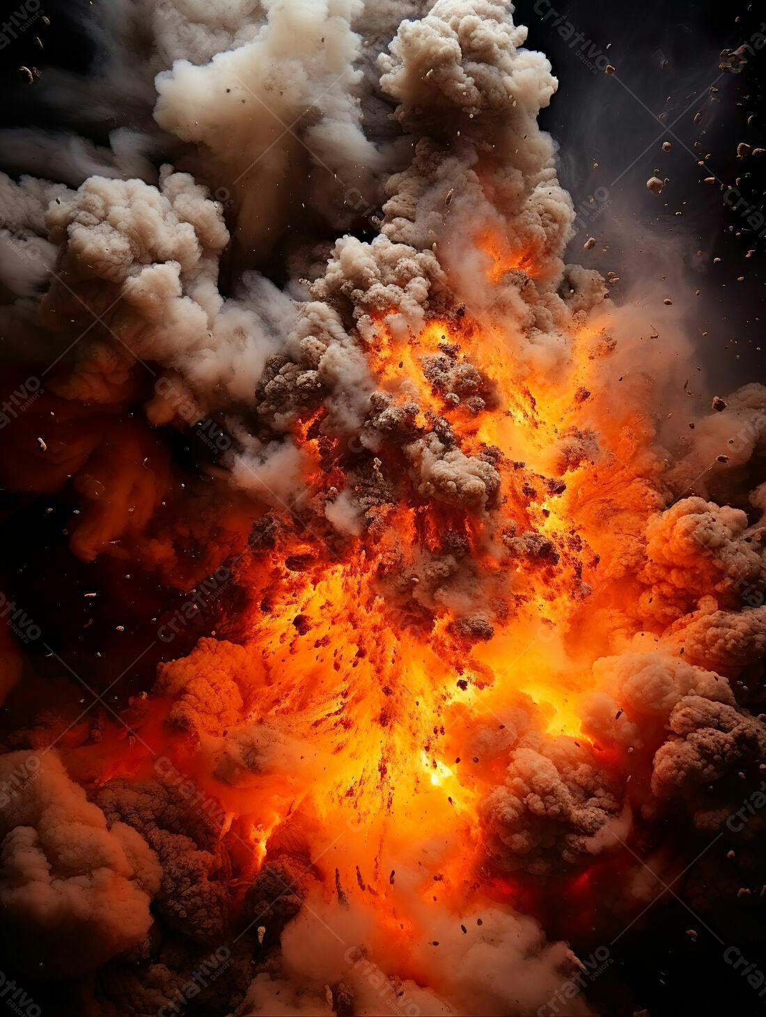 Explosão intensa tons laranja e marrom