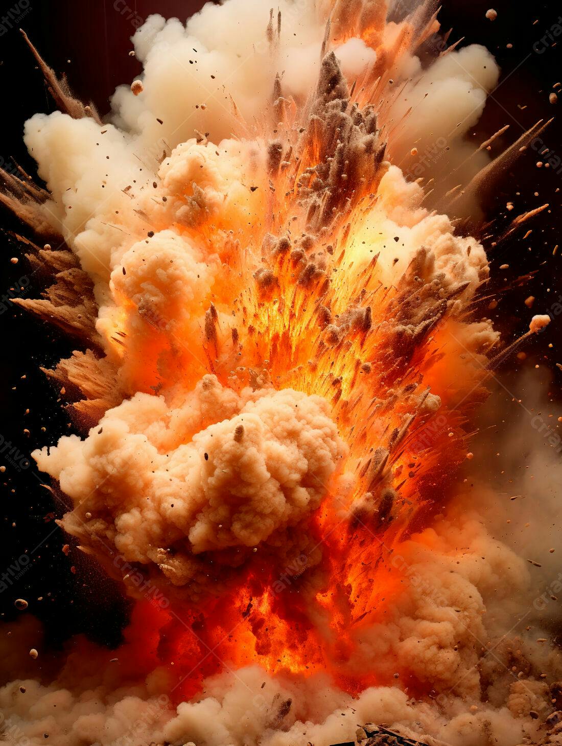 Explosão intensa tons laranja e bege