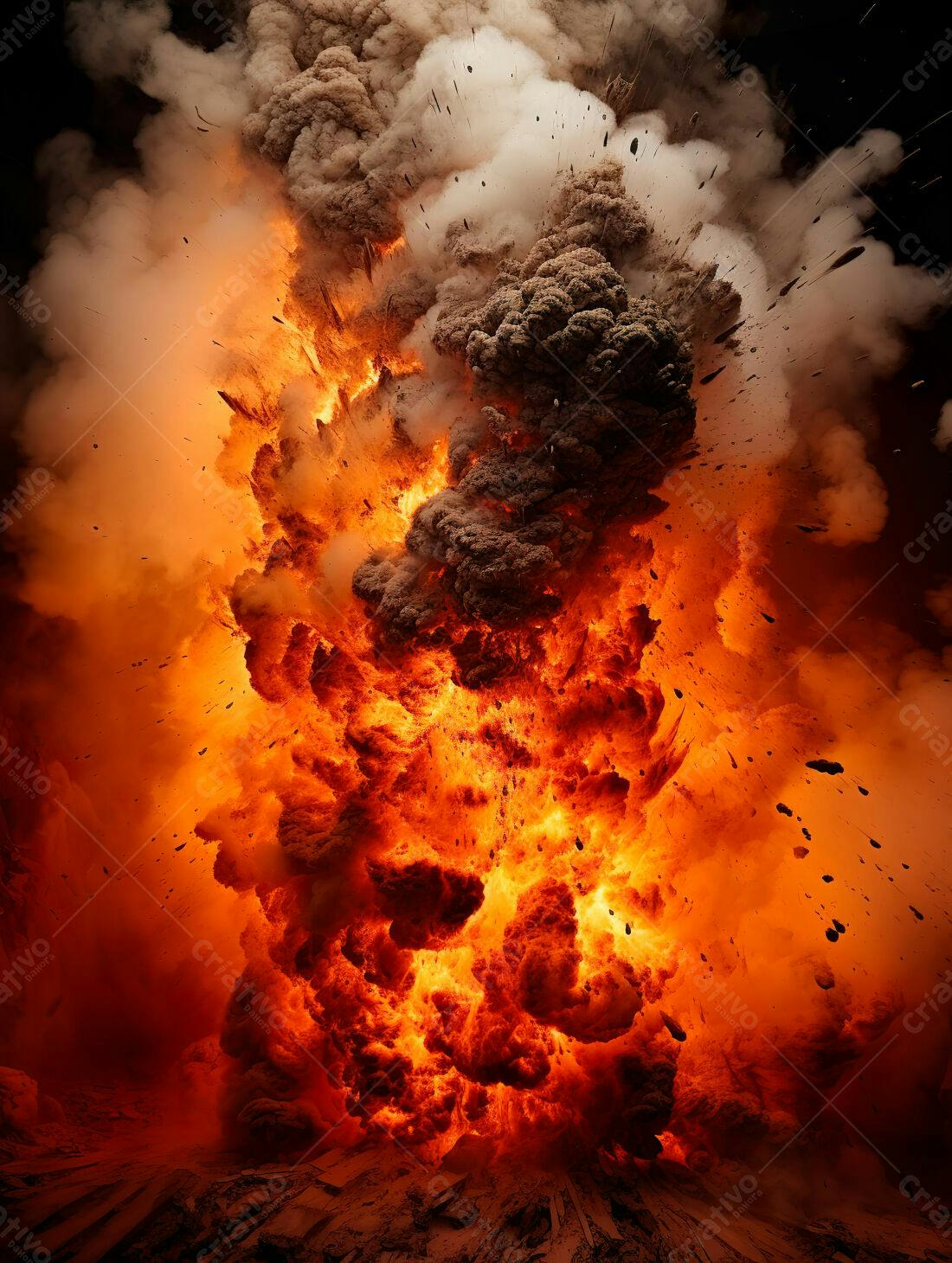 Explosão vulcânica intensa e destrutiva