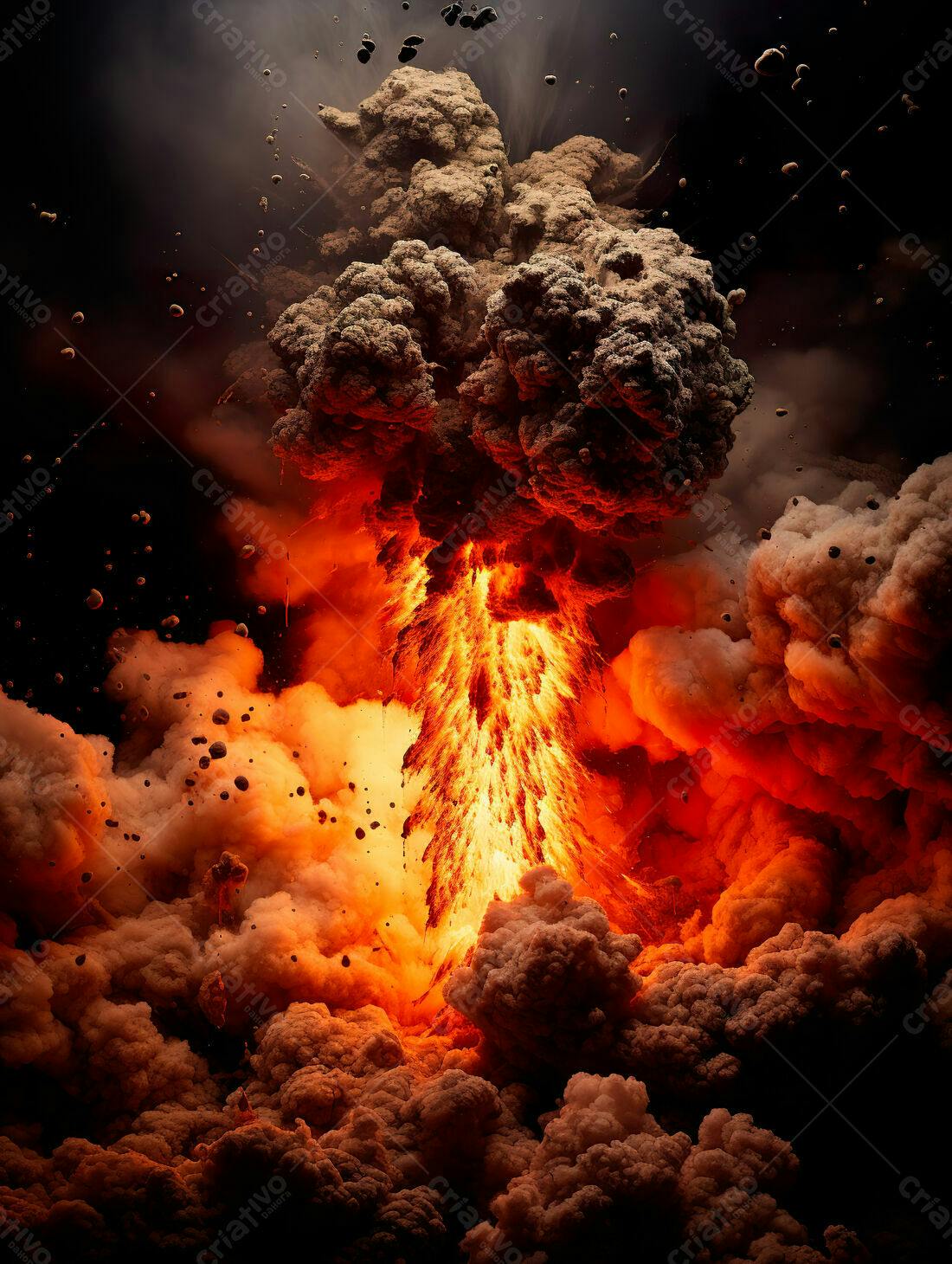 Erupção Vulcânica Gigantesca Nuvem de Cinzas