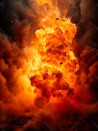 Imagem estilo textura explosao de fogo e fumaca com particulas 67