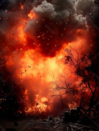 Imagem estilo textura explosao de fogo e fumaca com particulas 77