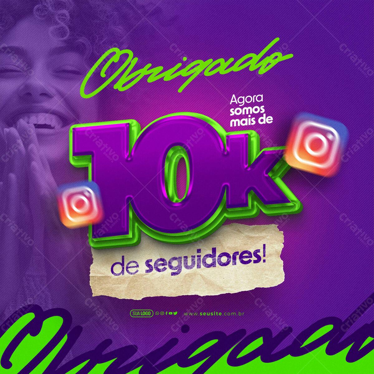 Postagem Aniversário 10k Seguidores PSD Editável