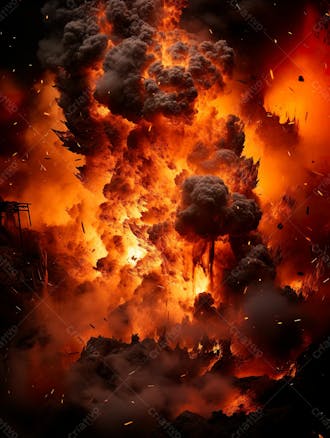 Imagem estilo textura explosao de fogo e fumaca com particulas 96