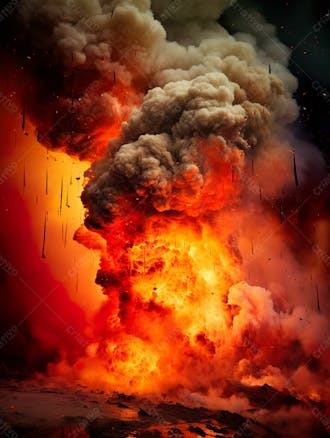 Imagem estilo textura explosao de fogo e fumaca com particulas 102