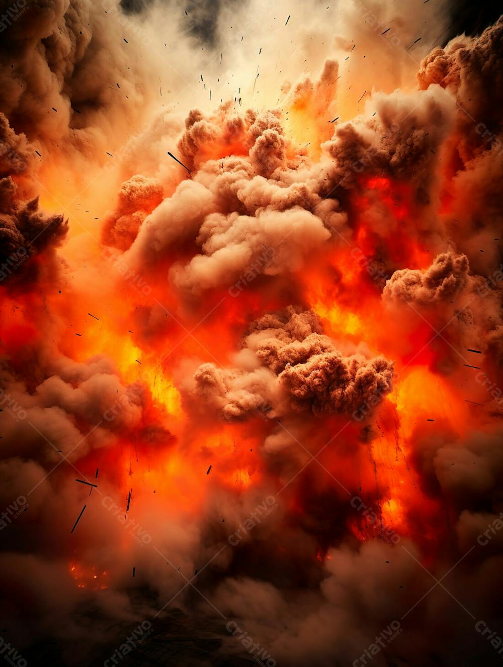 Imagem Estilo  Textura Explosao De Fogo E Fumaca Com Particulas 103