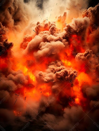 Imagem Estilo  Textura Explosao De Fogo E Fumaca Com Particulas 103