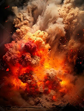Imagem estilo textura explosao de fogo e fumaca com particulas 107