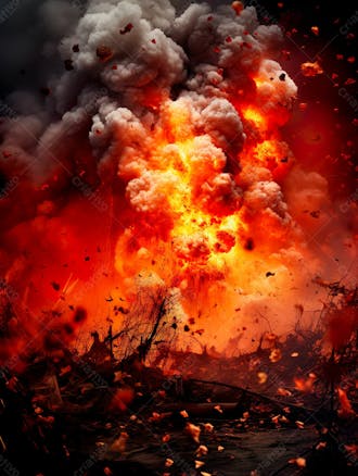 Imagem estilo textura explosao de fogo e fumaca com particulas 117