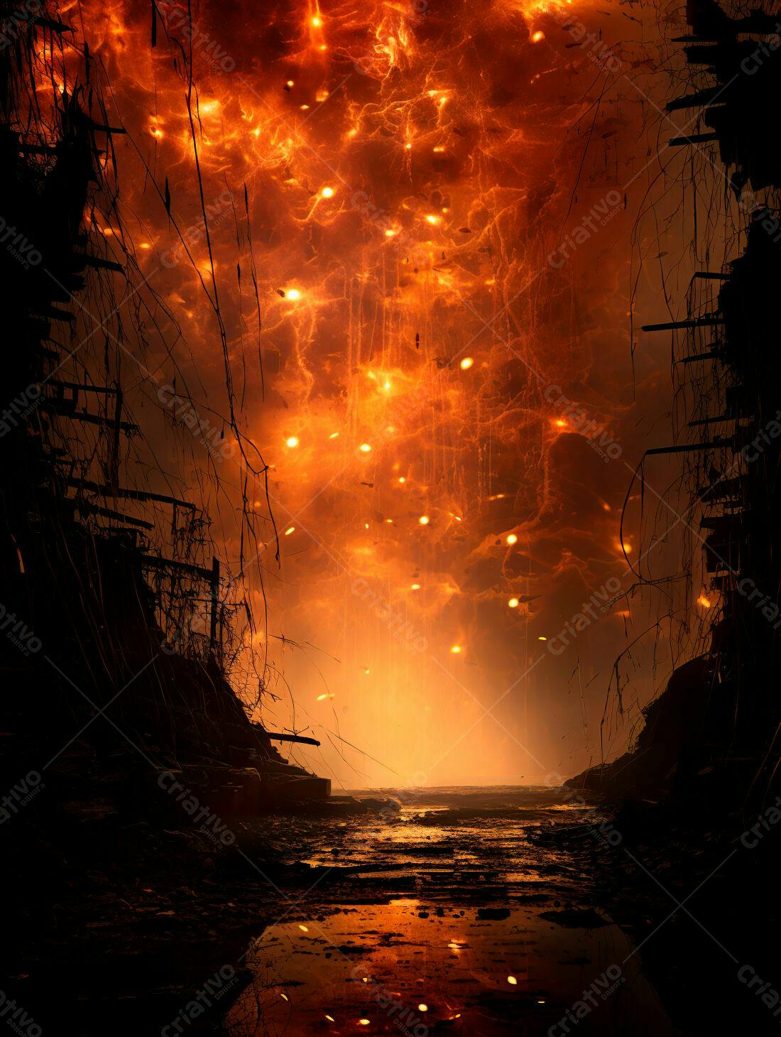 Apocalipse Laranja Paisagem Desolada