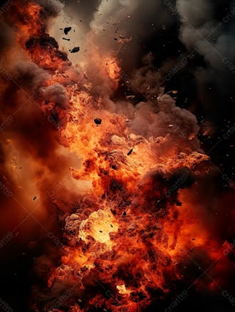 Imagem estilo textura explosao de fogo e fumaca com particulas 128
