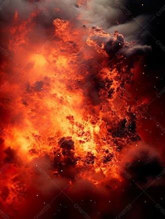 Imagem estilo textura explosao de fogo e fumaca com particulas 143