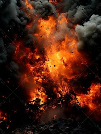 Imagem estilo textura explosao de fogo e fumaca com particulas 144