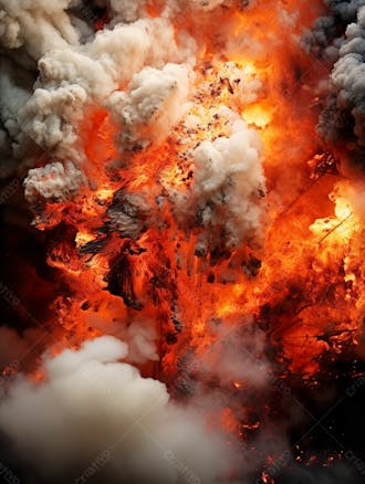 Imagem estilo textura explosao de fogo e fumaca com particulas 148