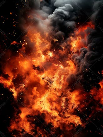 Imagem estilo textura explosao de fogo e fumaca com particulas 151