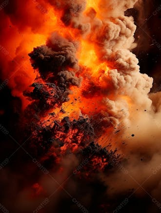 Imagem estilo textura explosao de fogo e fumaca com particulas 153