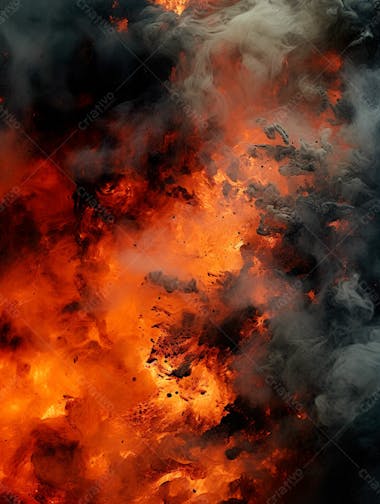 Imagem estilo textura explosao de fogo e fumaca com particulas 157
