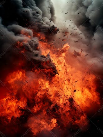 Imagem estilo textura explosao de fogo e fumaca com particulas 160