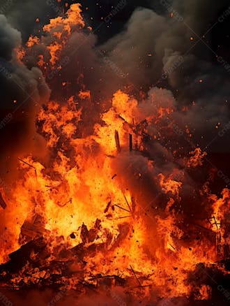 Imagem estilo textura explosao de fogo e fumaca com particulas 165