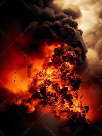 Imagem estilo textura explosao de fogo e fumaca com particulas 167