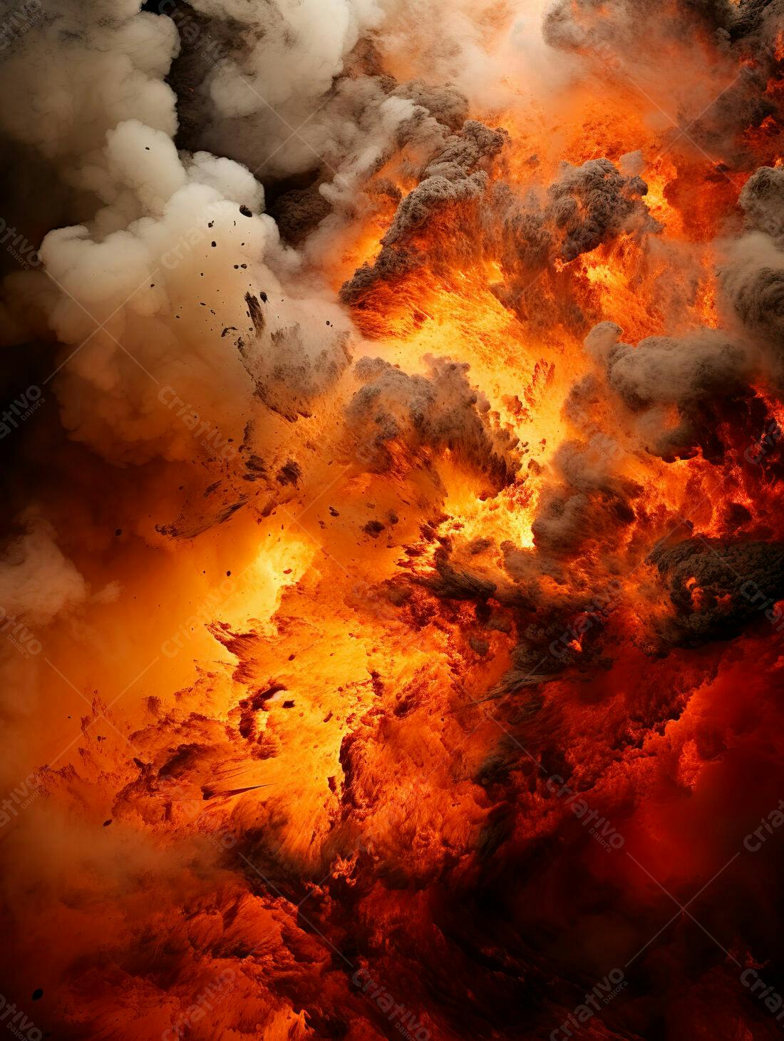 Erupção Vulcânica Fogo e Cinzas