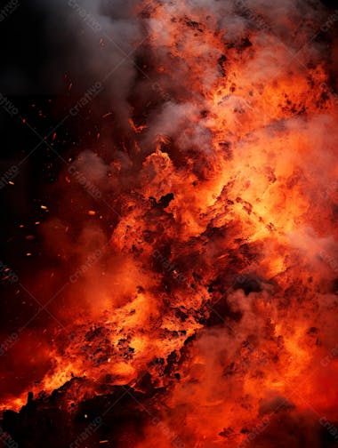 Imagem estilo textura explosao de fogo e fumaca com particulas 169