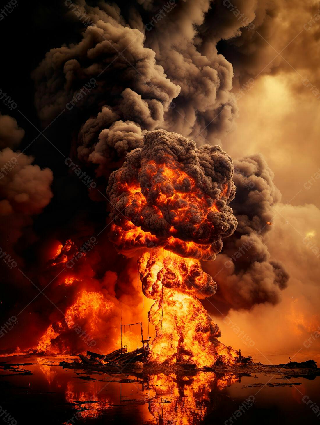 Explosão e incêndio devastador em embarcações