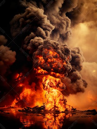 Imagem estilo textura explosao de fogo e fumaca com particulas 170