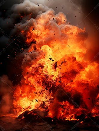 Imagem estilo textura explosao de fogo e fumaca com particulas 172