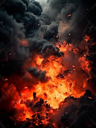 Imagem estilo textura explosao de fogo e fumaca com particulas 173