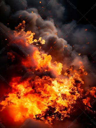Imagem estilo textura explosao de fogo e fumaca com particulas 174