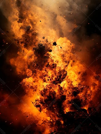 Imagem estilo textura explosao de fogo e fumaca com particulas 182