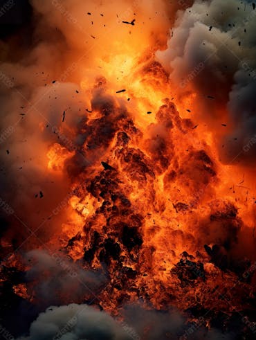 Imagem Estilo  Textura Explosao De Fogo E Fumaca Com Particulas 183