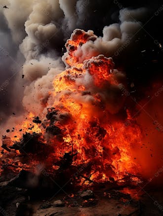Imagem estilo textura explosao de fogo e fumaca com particulas 186