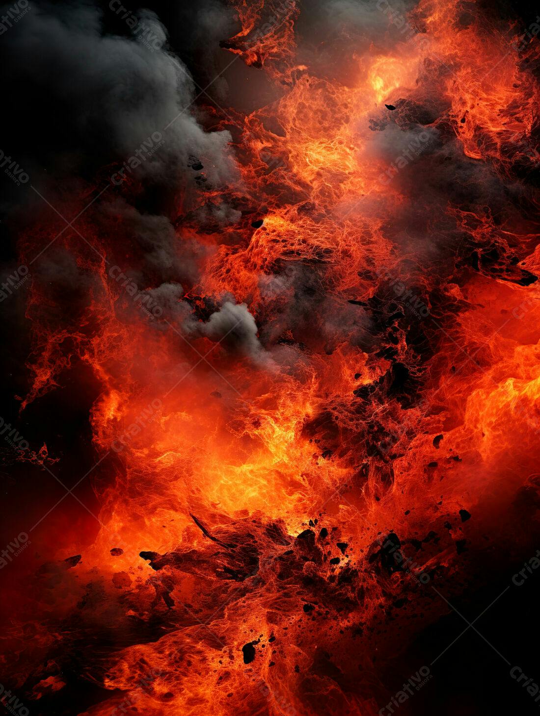 Fogo infernal tons laranja e vermelho