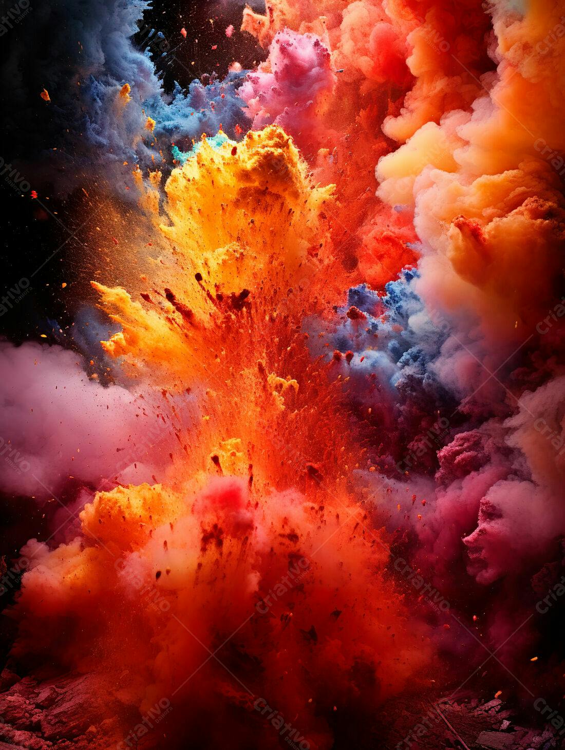 Explosão de cores vibrantes e intensa