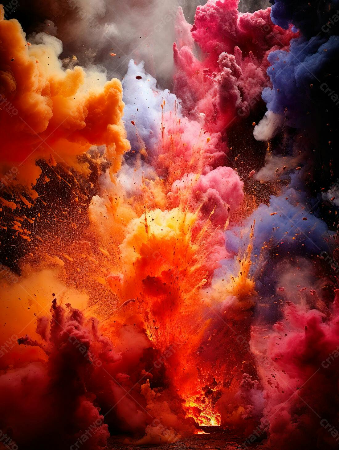 Explosão de cores vibrantes