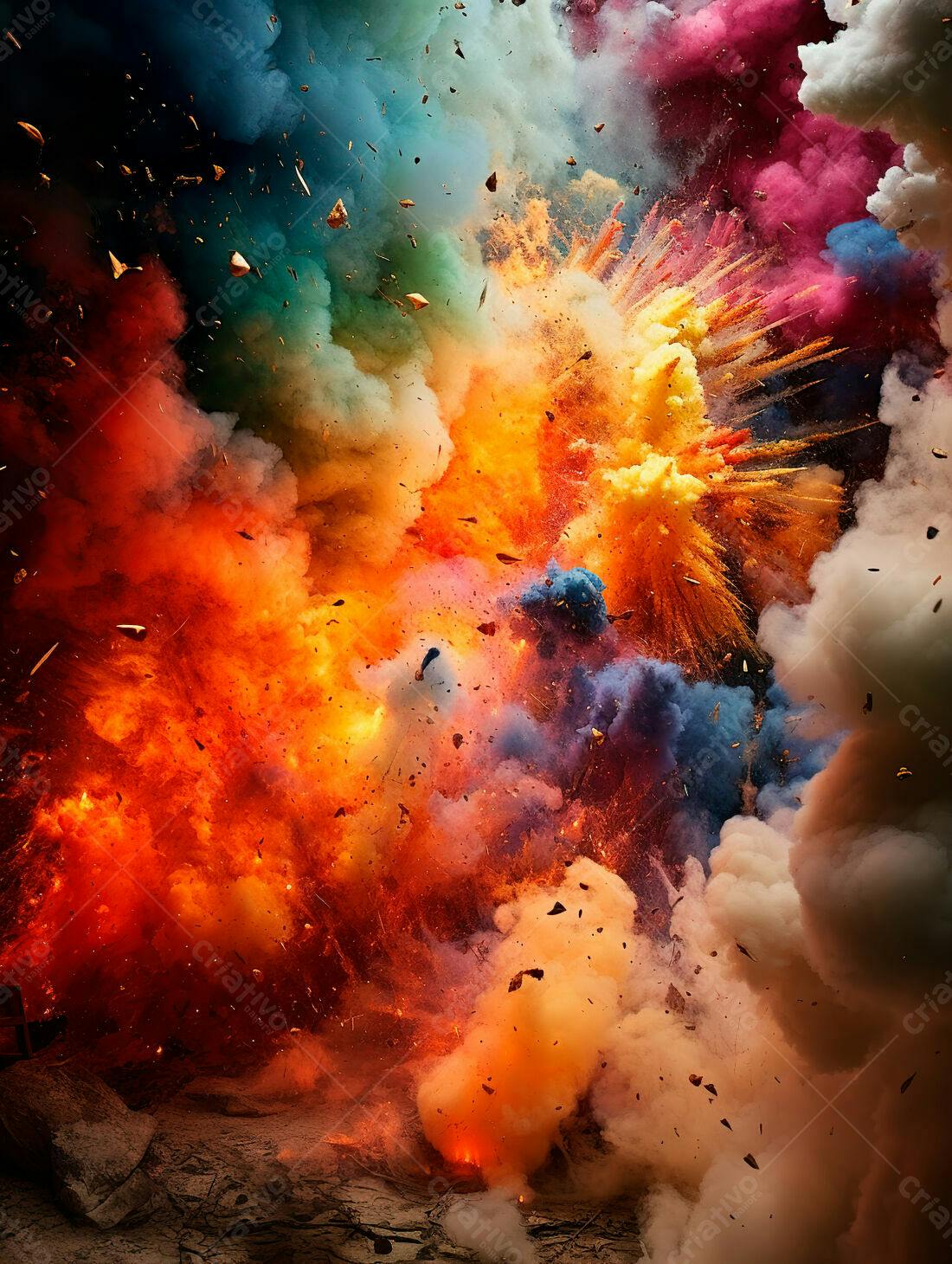 Explosão de cores vibrantes em alta velocidade
