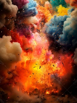 Imagem explosao de fumaca colorida com particulas 28