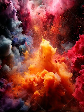 Imagem explosao de fumaca colorida com particulas 48